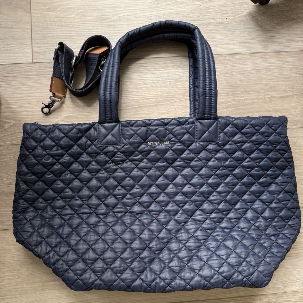 MZ Wallace Navy Metro Tote Deluxe with Strap - Large, Travel Tote - NWOT - Picture 2 of 12